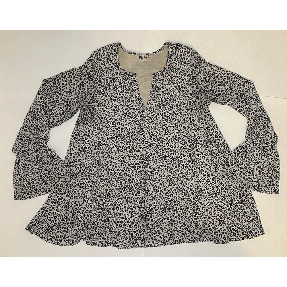 Show Me Your Mumu Perveen Pirate Tunic Women’s Large Leopard Cheetah Blouse Top